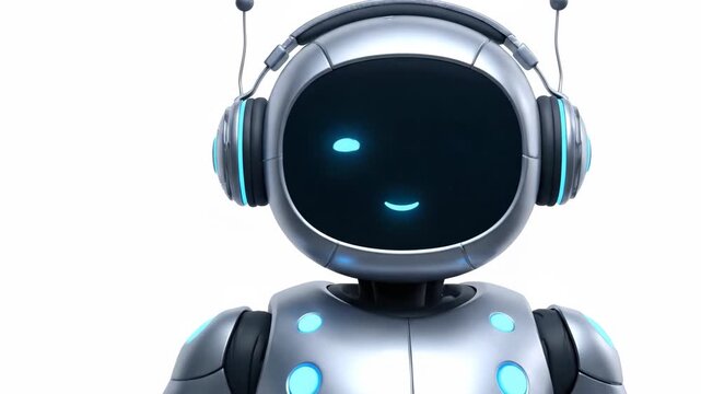 Charming Robot Character Animation: A Friendly Futuristic Greeter with Playful Waving