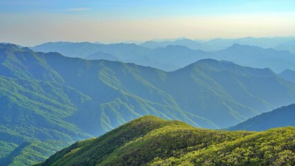 Beautiful natural scenery from Sobaeksan Mountain, Korea