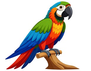 Naklejka premium Colorful parrot perched on a branch