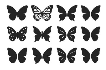 Obraz premium Tribal stylized symmetrical butterfly elegant pattern vector wings open dotted icon wing