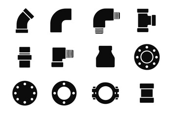Female flange vector grooved blind side pipe adapter icon icons elbow coupling