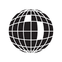 Abstract Grid Sphere Design in Minimalist Black and White