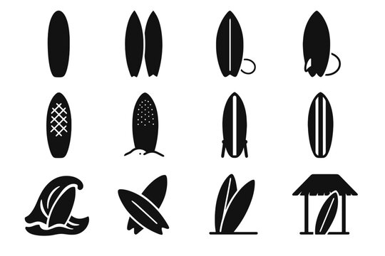 Longboard icon surfboards ocean set tips surfboard against sand vector sharp shortboard