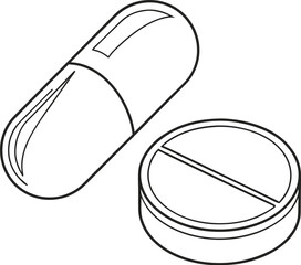 vector illustration of a pill bottle