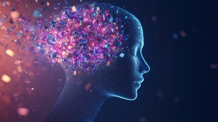 Obraz premium helth creating a holographic style mental health icon