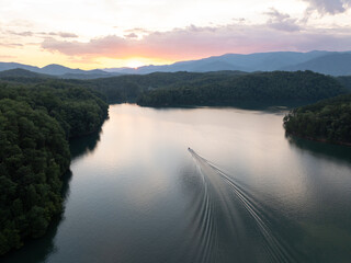Fontana Lake in the Blue Ridge Mountains of North Carolina in the Summer