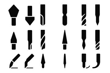 Engraving carving bit head cnc icon vector router mill ball curve tip