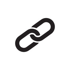 Monochrome Flat Vector Icon of Interlocking Chain Links