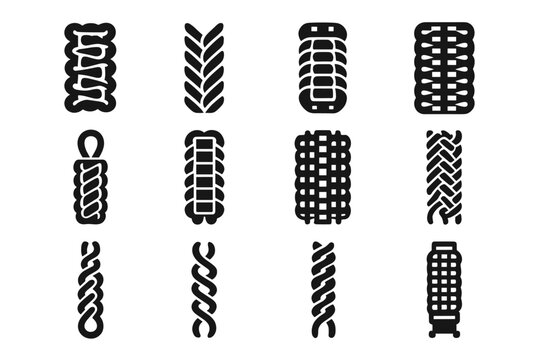 Braid tongue knot vector icon paracord weave cobra pattern trilobite snake