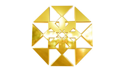 Luxurious Golden Geometric Abstract Design with Interconnected Triangles and Symmetrical Precision on Black
