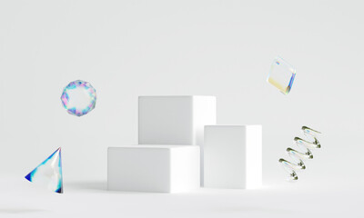Minimal product placement. podium display for product presentation. 3d illustration