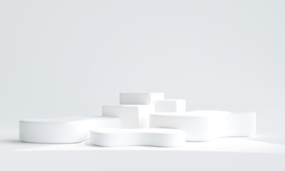 Minimal product placement. podium display for product presentation. 3d illustration