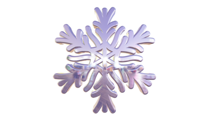 Shimmering Metallic 3D Snowflake, Elegant Winter Holiday Symbol Isolated on Black Background