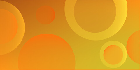 Abstract gradient orange background with circles. Vector illustration