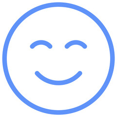 Happy Outline Blue Color Icon