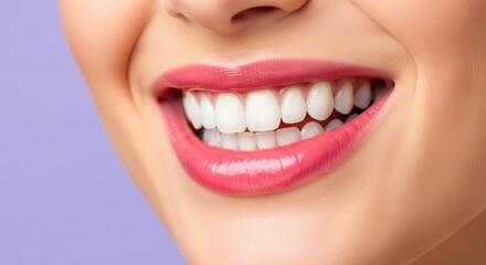Fototapeta premium Close-up of a Smiling Woman with Braces on Teeth