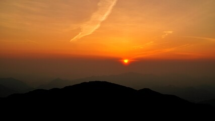 Beautiful natural scenery from Sobaeksan Mountain, Korea
