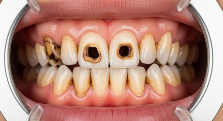 Severe tooth decay and cavities reveal dental health crisis needing urgent care