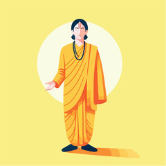 Buddhist Monk with Offering