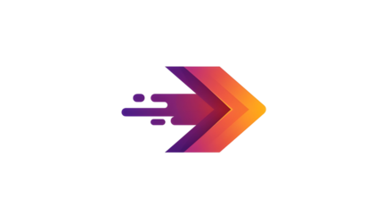 Modern abstract arrow logo vector icon representing speed, progress, and quick delivery. isolated PNG with Transparent Background