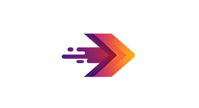 Modern abstract arrow logo vector icon representing speed, progress, and quick delivery. isolated PNG with Transparent Background