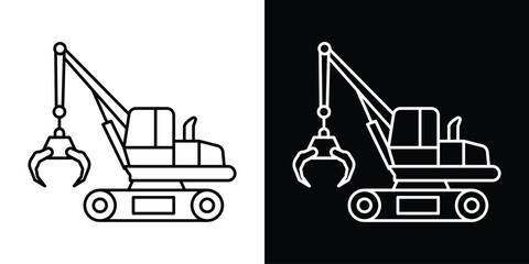 Excavator Digger Crawler Icon