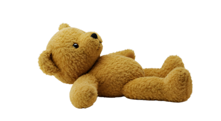 Teddy bear lying on its back isolated PNG with Transparent Background