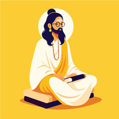 Sage Seated in Meditation with Sacred Attire