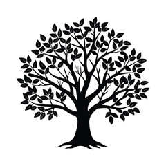 Fototapeta premium ---minimalist-almond-tree-silhouette--isolated--wh.eps