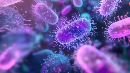 visuliztion organic holographic projection of a bacterial colony