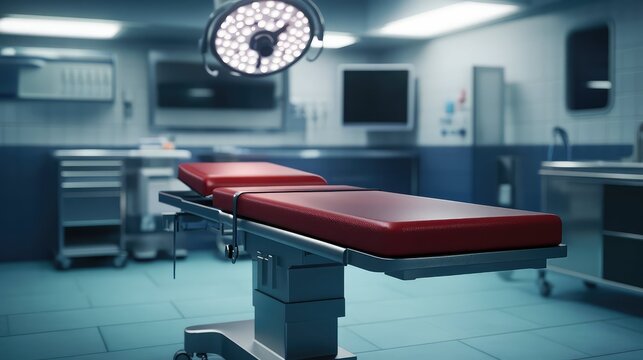 surgery realistic stylized animation of an operating table