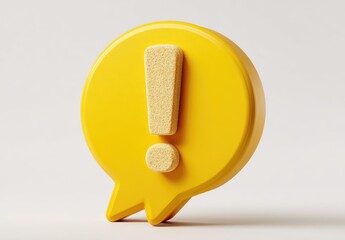 Yellow speech bubble with exclamation point