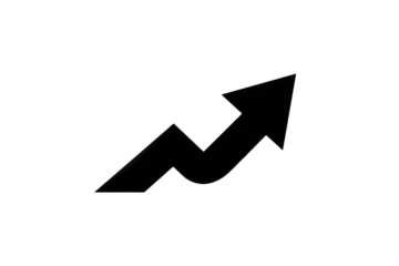 Abstract Upward Trending Arrow with Glowing Particles