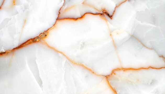 White Marble Surface with Orange and Brown Veins