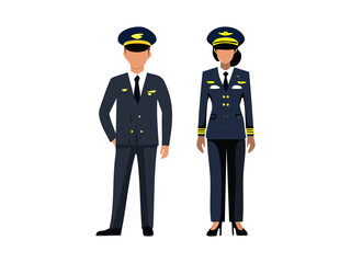 Flat vector silhouette of pilot suitable for aviation work