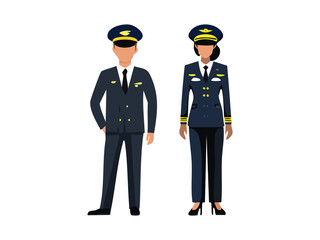Flat vector silhouette of pilot suitable for aviation work