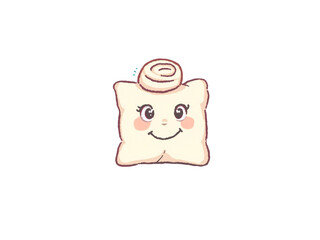 Adorable Kawaii Bread Pillow Cartoon Character