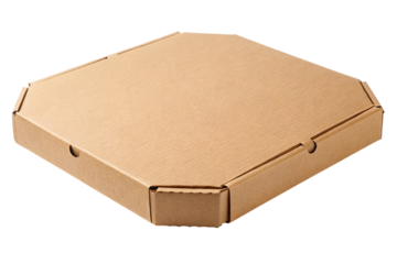 Classic closed pizza box mockup for restaurant branding, delivery service promotions, or takeout menu designs for food businesses