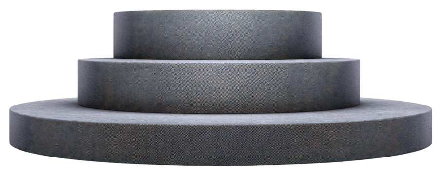 Abstract Three Tiered Platform with Gray and White Pattern