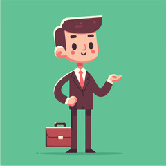 cartoon illustration of simple businessman 