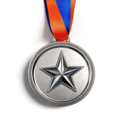 Silver medal with star and ribbon (7)