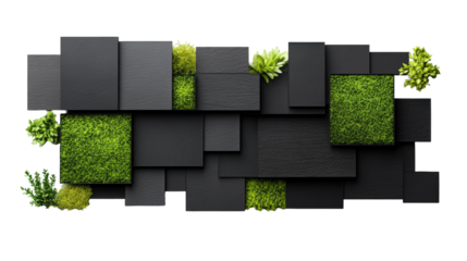 Green Plants on Black Panels
