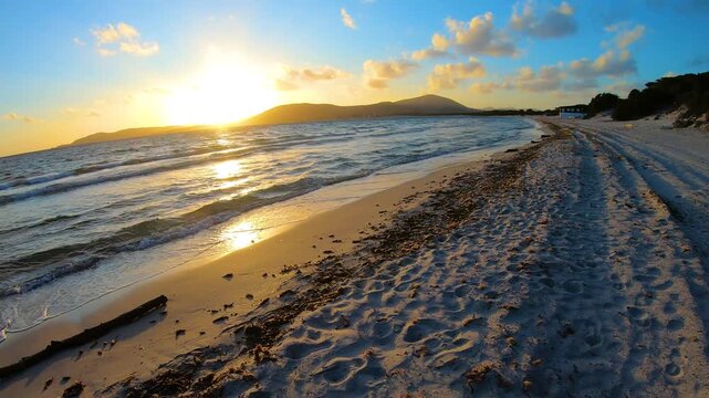 POV Sunset Walk | Beach Walk at Sunset, Italy