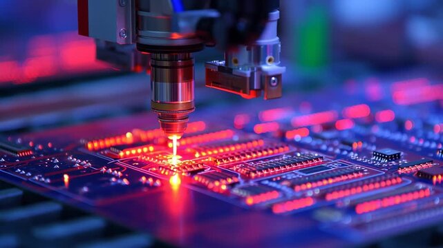 Medical electronics factory, laser processing circuit boards.