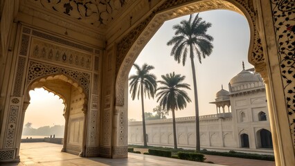 mughal ethnic floral pattern with gold detailing