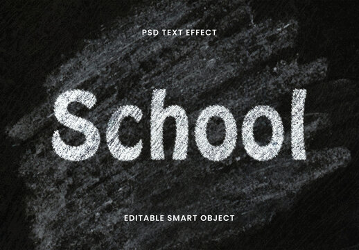 Chalkboard Style School Text Effect PSD