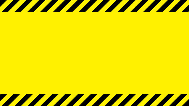 黄色と黒の危険注意看板風フレーム背景（工事現場・警告・安全対策）