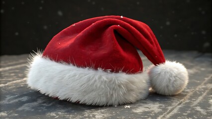 Christmas, Santa hat, snow, winter, holiday, festive, Christmas season, December, cold, white, red, hat, costume, wintertime, snowy, holidays, festive season, Christmas eve, snowfall, street, sidewalk