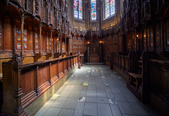 An interior of Thistle Chapel in the St Giles Cathedral. Edinburgh. Scotland