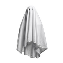 Fototapeta premium Classic ghost costume for Halloween party decoration and fun on a transparent background, cut out